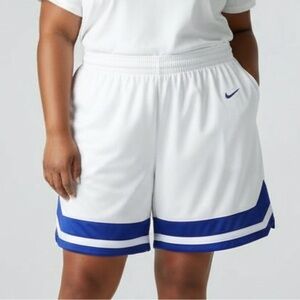 NWT Nike Women's Shorts Dri-Fit  White/Purple Basketball 932198-110 Plus Sz 3XL